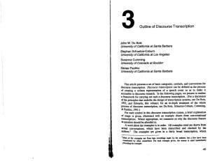 3 Outline of Discourse Transcription