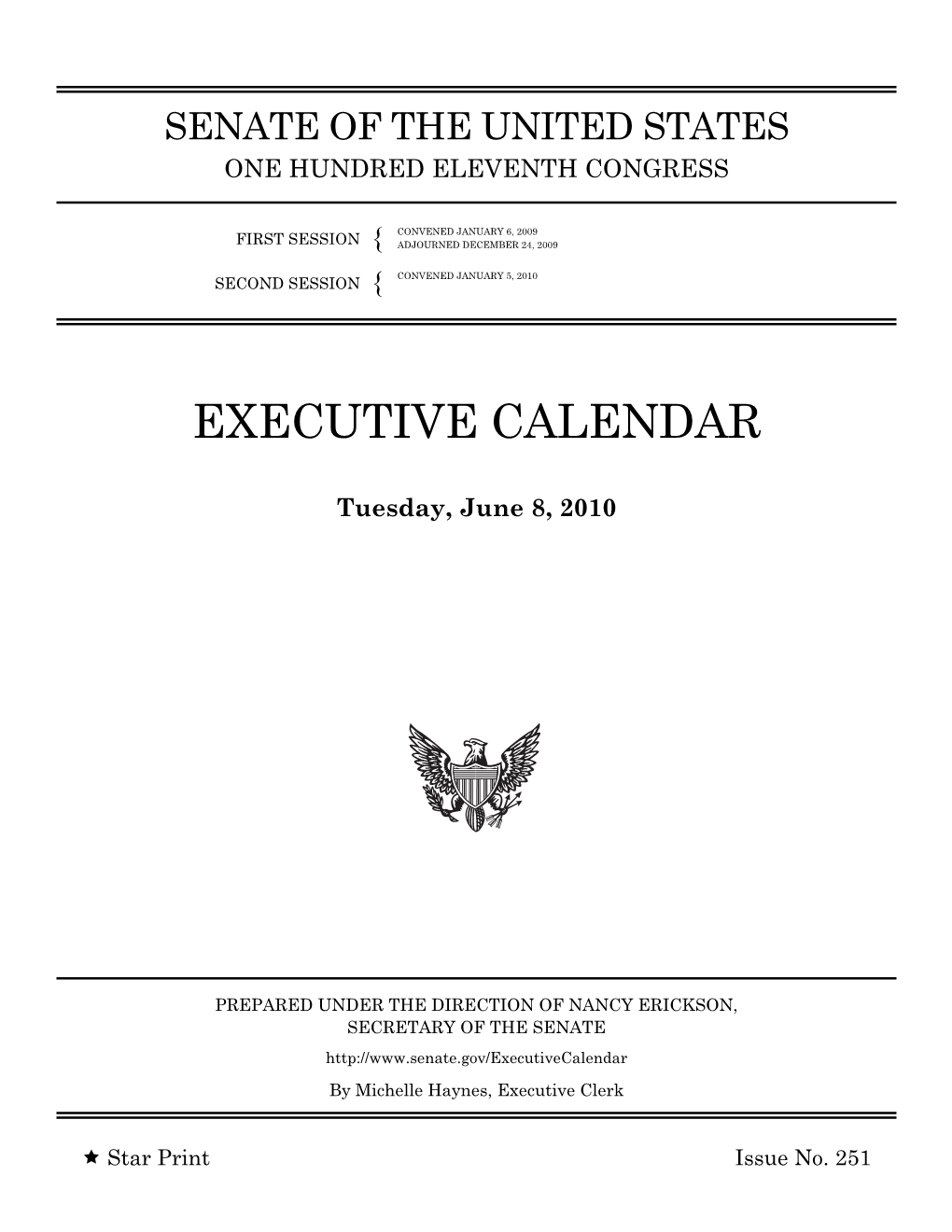 Executive Calendar