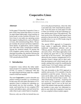 Cooperative Linux
