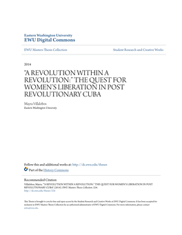 The Quest for Women's Liberation in Post Revolutionary Cuba