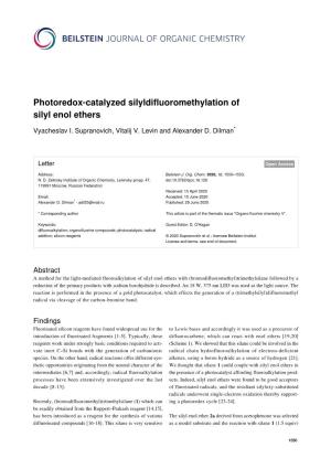 Photoredox-Catalyzed Silyldifluoromethylation of Silyl Enol Ethers