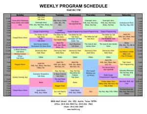 KAZI Weekly Program Schedule