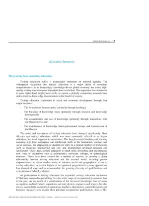 Tertiary Education for the Knowledge Society – Volume 1 – Isbn 978-92-64-04652-8 © Oecd 2008 14 – Executive Summary