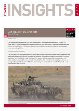 ADF Capability Snapshot 2015: Army