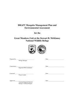 Mosquito Management Plan and Environmental Assessment