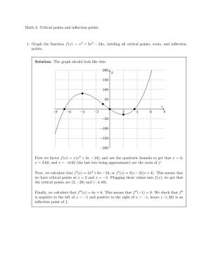 Critical Points and Inflection Points 1. Graph the Function F(X) = X 3 +