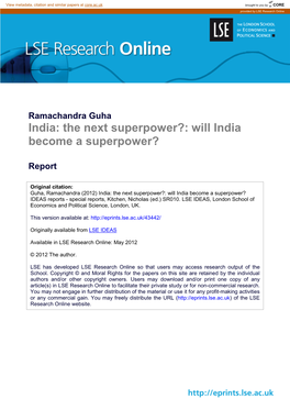 India: the Next Superpower?: Will India Become a Superpower?
