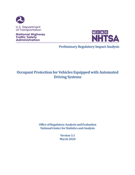 Occupant Protection for Vehicles Equipped with Automated Driving Systems