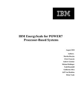 IBM Energyscale for POWER7 Processor-Based Systems