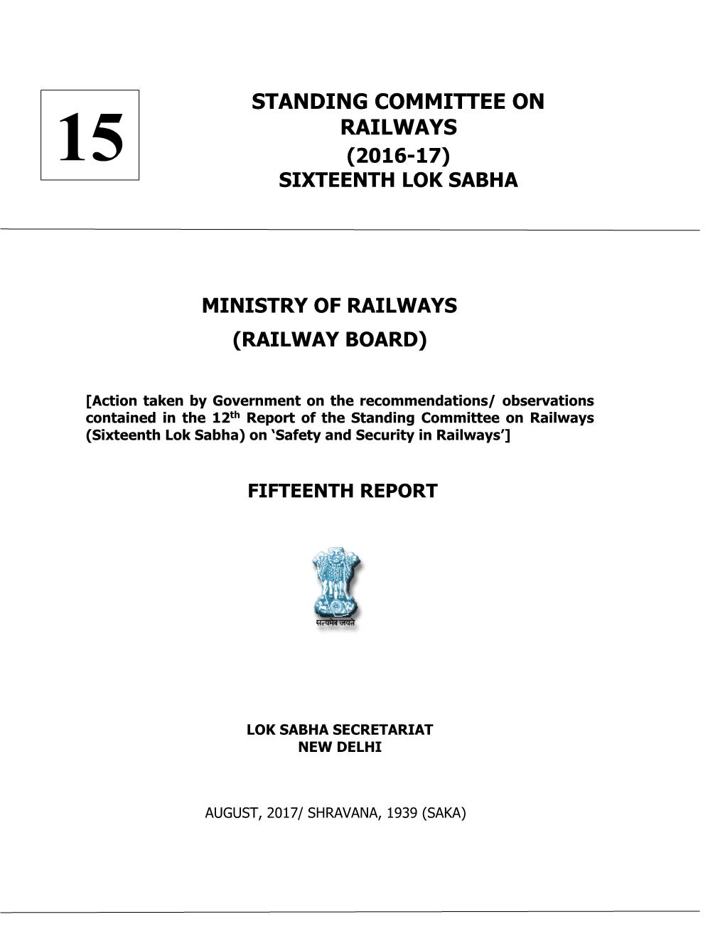 Standing Committee on Railways