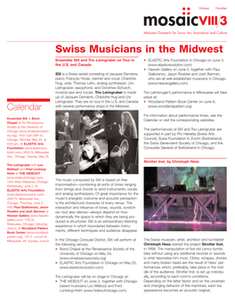 Mosaicviii 3 Midwest Outreach for Swiss Art, Innovation and Culture Swiss Musicians in the Midwest