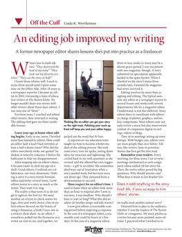 An Editing Job Improved My Writing a Former Newspaper Editor Shares Lessons She’S Put Into Practice As a Freelancer