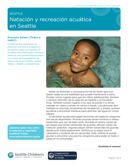 Natación Y Recreación Acuática En Seattle