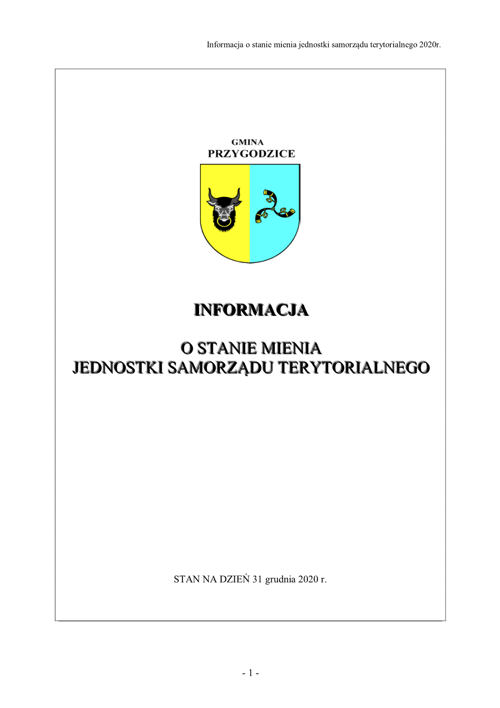 Informacja O Stanie Mienia Za 2020