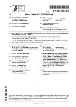 Lactylates for the Prevention and Treatment