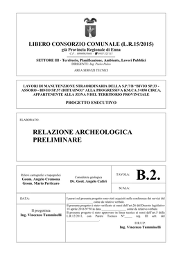 Relazione Archeologica Assoro S.P. 7A