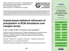 Copula-Based Stat. Refinement of Precipitation in Rcms Simulations