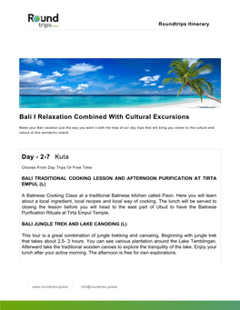 Bali I Relaxation Combined with Cultural Excursions
