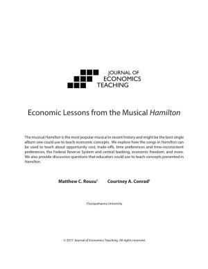 Economic Lessons from the Musical Hamilton