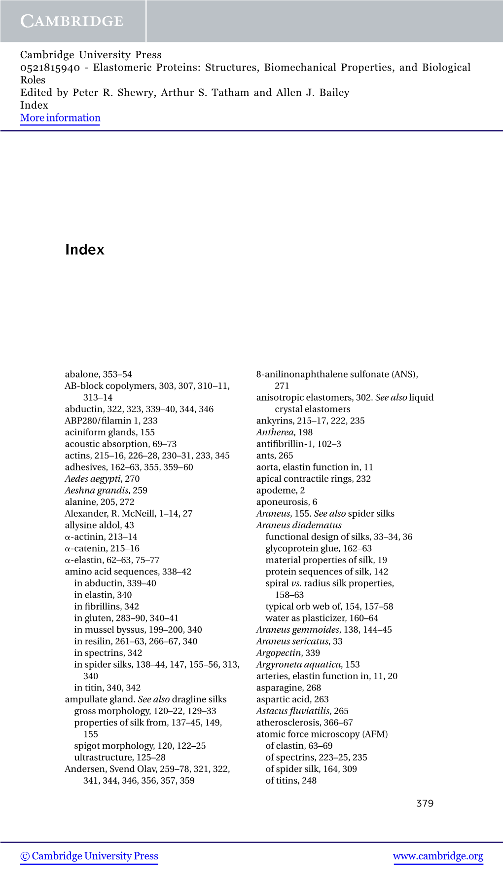 Elastomeric Proteins: Structures, Biomechanical Properties, and Biological Roles Edited by Peter R