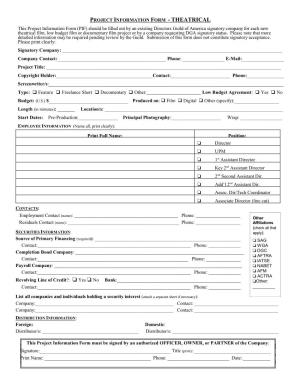 Project Information Form