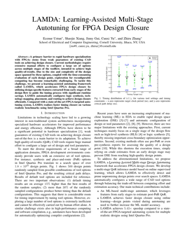 LAMDA: Learning-Assisted Multi-Stage Autotuning for FPGA Design Closure