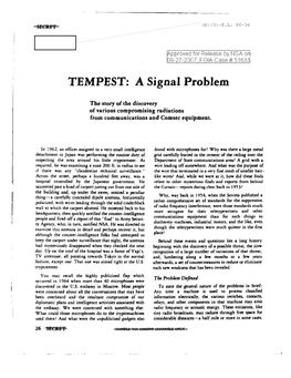 TEMPEST: a Signal Problem