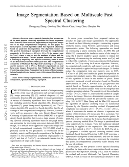 Image Segmentation Based on Multiscale Fast Spectral Clustering Chongyang Zhang, Guofeng Zhu, Minxin Chen, Hong Chen, Chenjian Wu