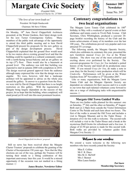 Summer 2007 Margate Civic Society Newsletter