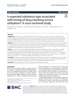 Is Expected Substance Type Associated with Timing of Drug Checking