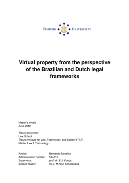 Virtual Property from the Perspective of the Brazilian and Dutch Legal Frameworks