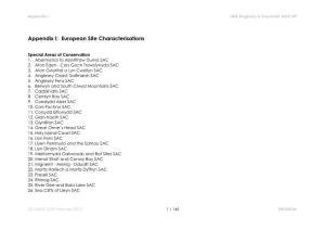 Appendix I: European Site Characterisations