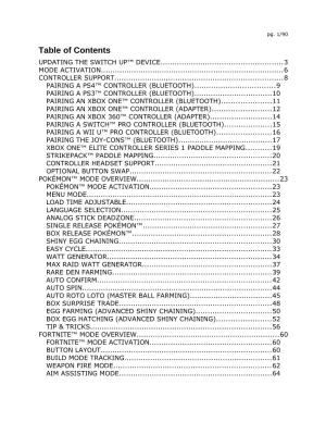 Table of Contents UPDATING the SWITCH UP™ DEVICE