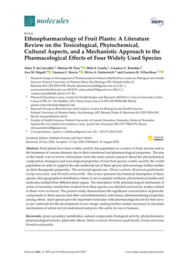 Ethnopharmacology of Fruit Plants