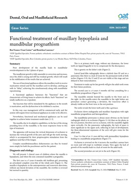 Functional Treatment of Maxillary Hypoplasia and Mandibular