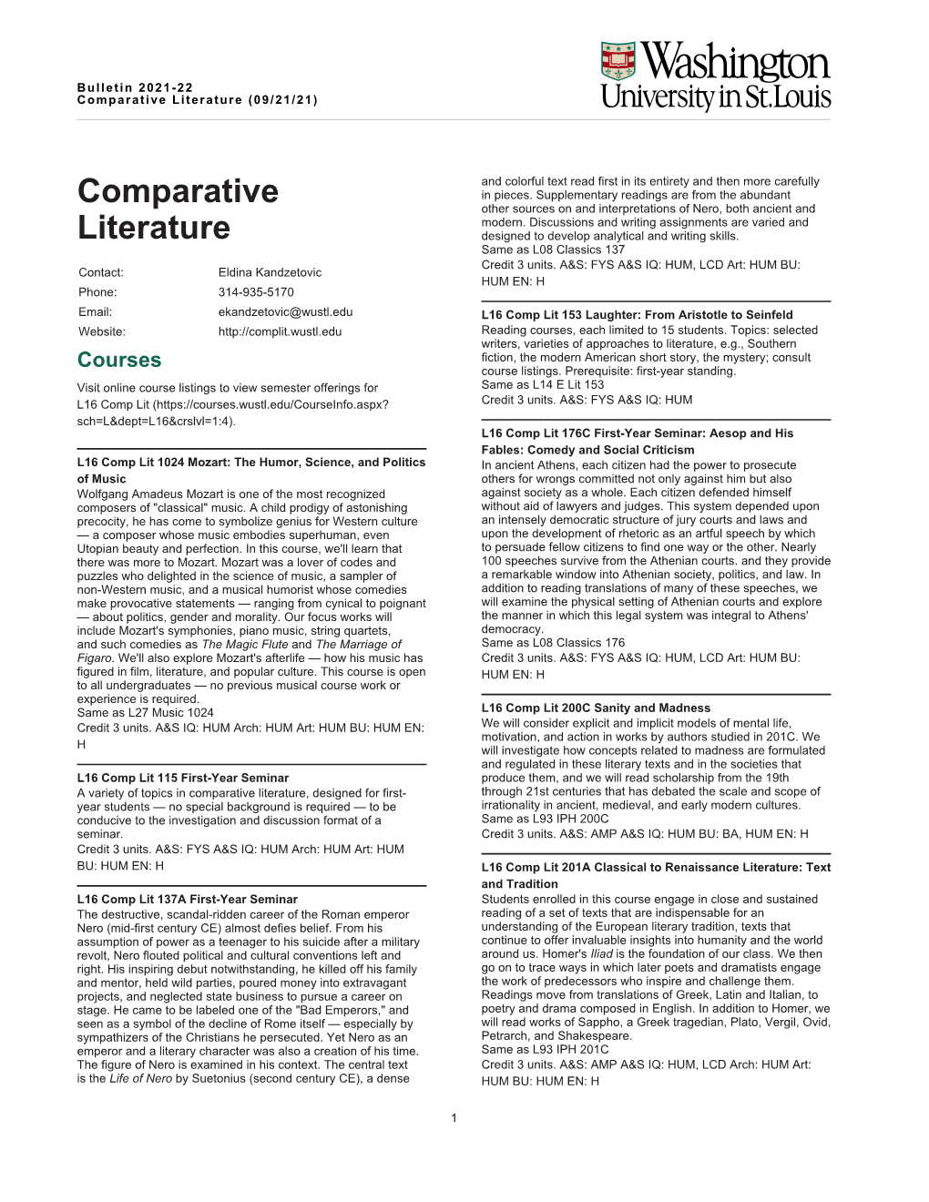 Comparative Literature (09/21/21)