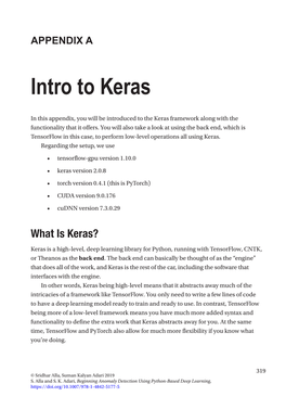 Intro to Keras