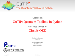 Qutip: Quantum Toolbox in Python