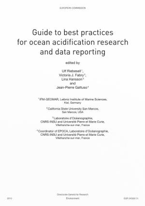 Guide to Best Practices for Ocean Acidification Research and Data Reporting