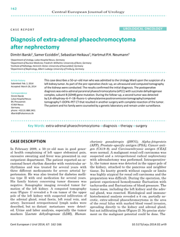 Diagnosis of Extra-Adrenal Phaeochromocytoma After
