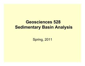 Geosciences 528 Sedimentary Basin Analysis