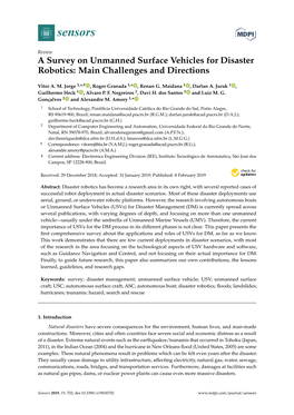 A Survey on Unmanned Surface Vehicles for Disaster Robotics: Main Challenges and Directions