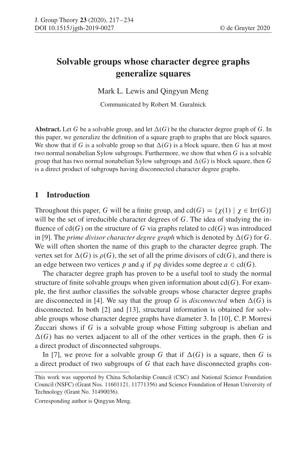 Solvable Groups Whose Character Degree Graphs Generalize Squares