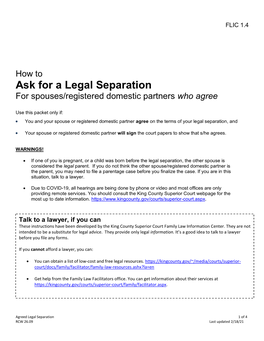 How to Ask for a Legal Separation for Parties That Agree
