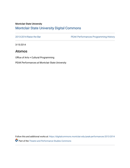 Montclair State University Digital Commons Atomos