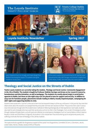 Loyola Institute Newsletter Spring 2017 Theology and Social Justice