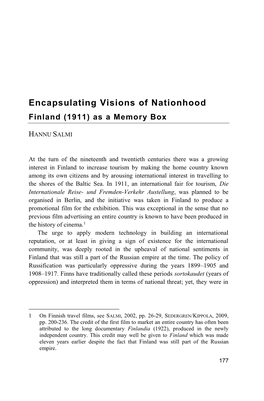 Encapsulating Visions of Nationhood Finland (1911) As a Memory Box