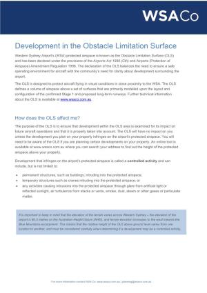 Development in the Obstacle Limitation Surface