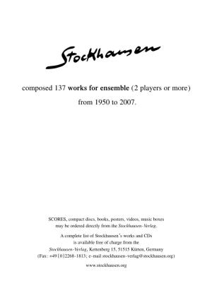 Karlheinz Stockhausen: Works for Ensemble English