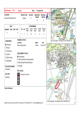 Site Reference EVON7 LOCATION South West Of